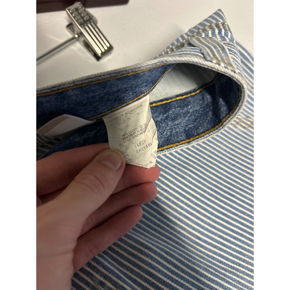 Rockies Shorts Women 27 Blue Hickory Stripe Relaxed Carpenter VTG 90s Western - Picture 3 of 8